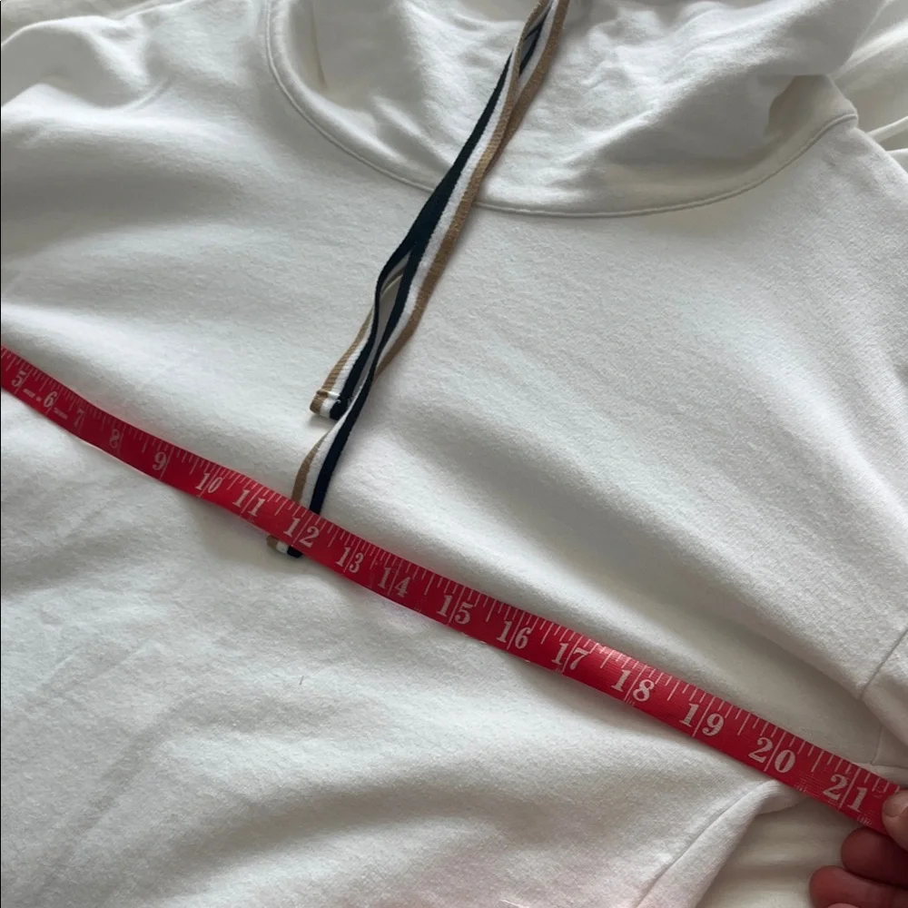 Talbots Classic White Cowl Neck Sweatshirt with drawstring size small